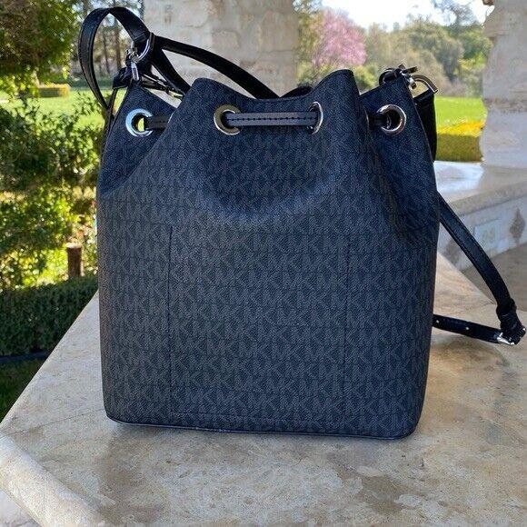 Michael Kors Eden Medium MK Logo PVC Leather Bucket Bag - Picture 3 of 5